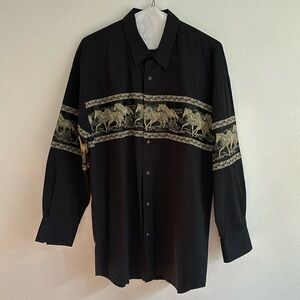 Vintage Roper Black/Gold Western Shirt